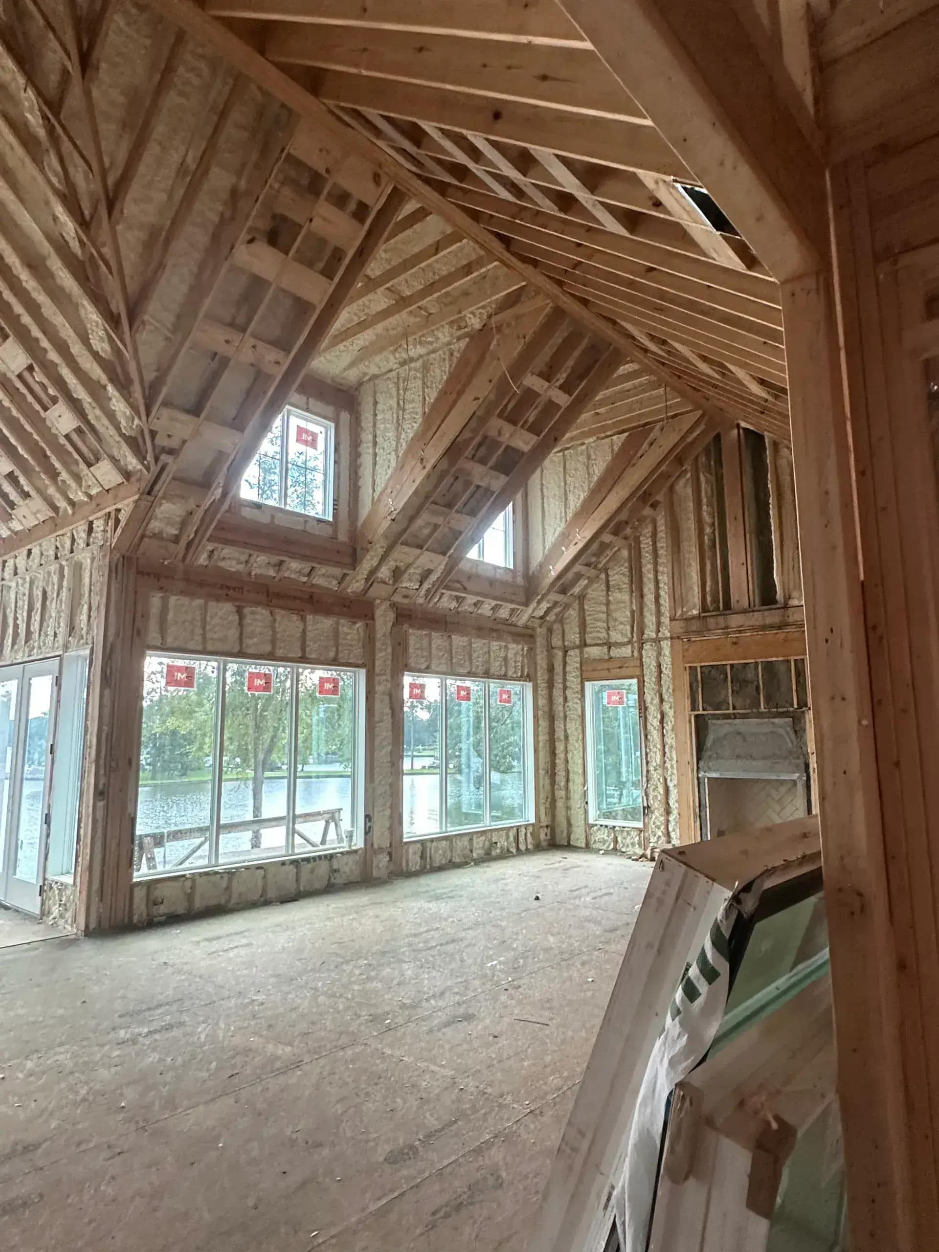 Crawl space rim joist sealed with closed-cell spray foam in a Royal Oak MI home
