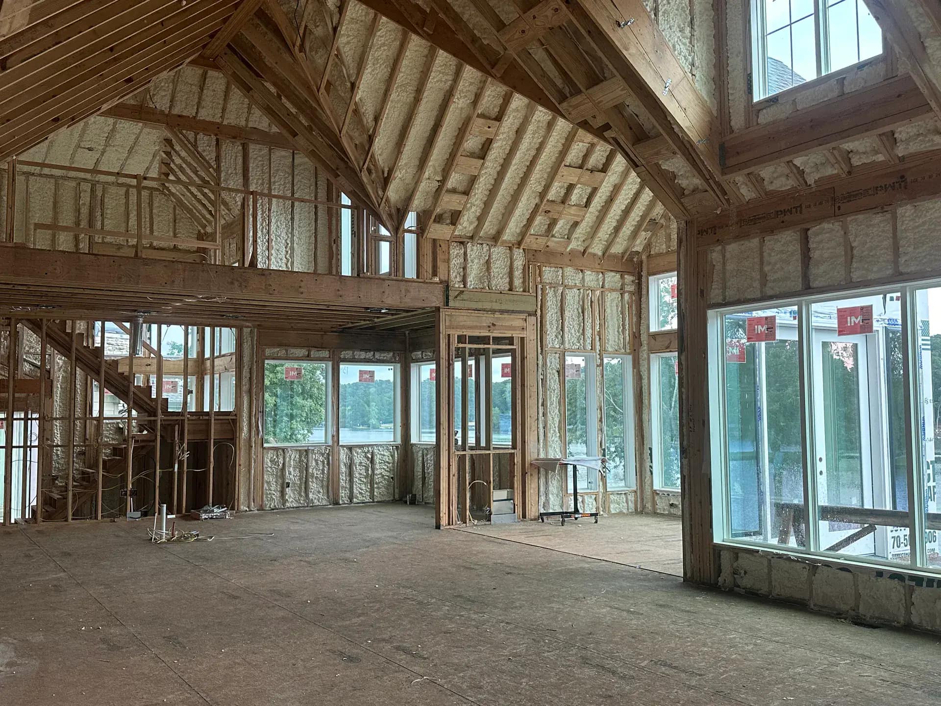 Large custom home with spray foam applied to all exterior wall cavities