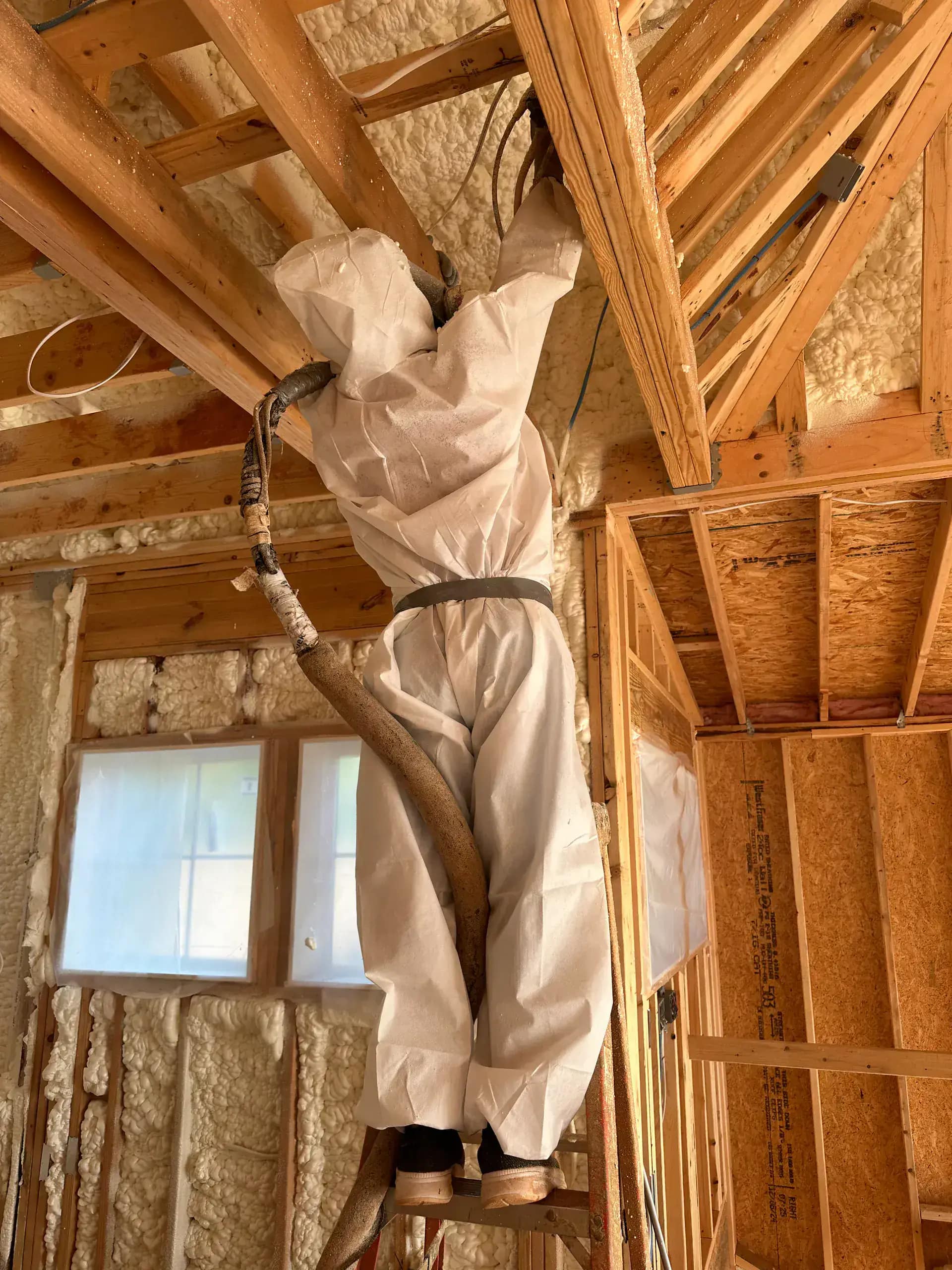 Large Metro Detroit estate garage insulated with closed-cell spray foam throughout