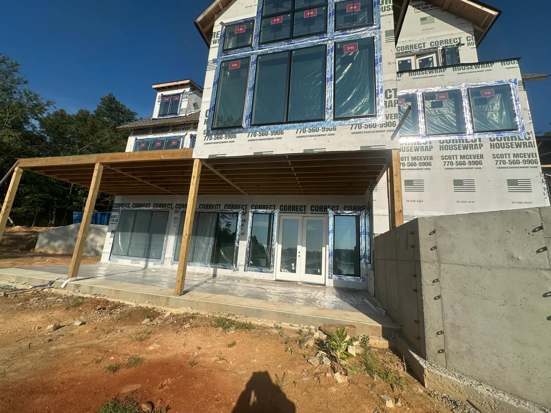 Spray foam application to exterior wall sheathing during a major renovation